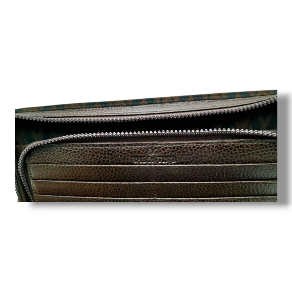 Valentino Garavani Brown Black V Monogram Crossbody Clutch WOC Gold Hardware - Picture 10 of 11